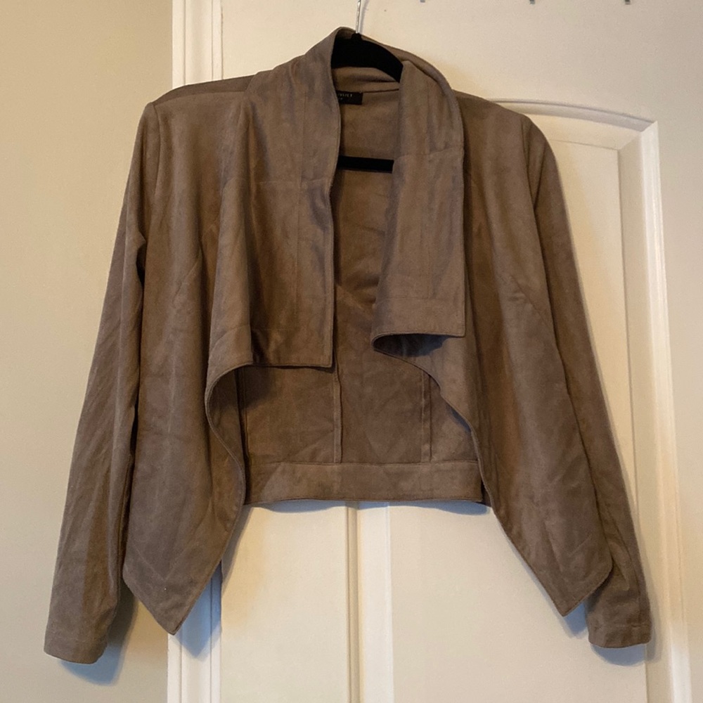 Suede light cropped jacket